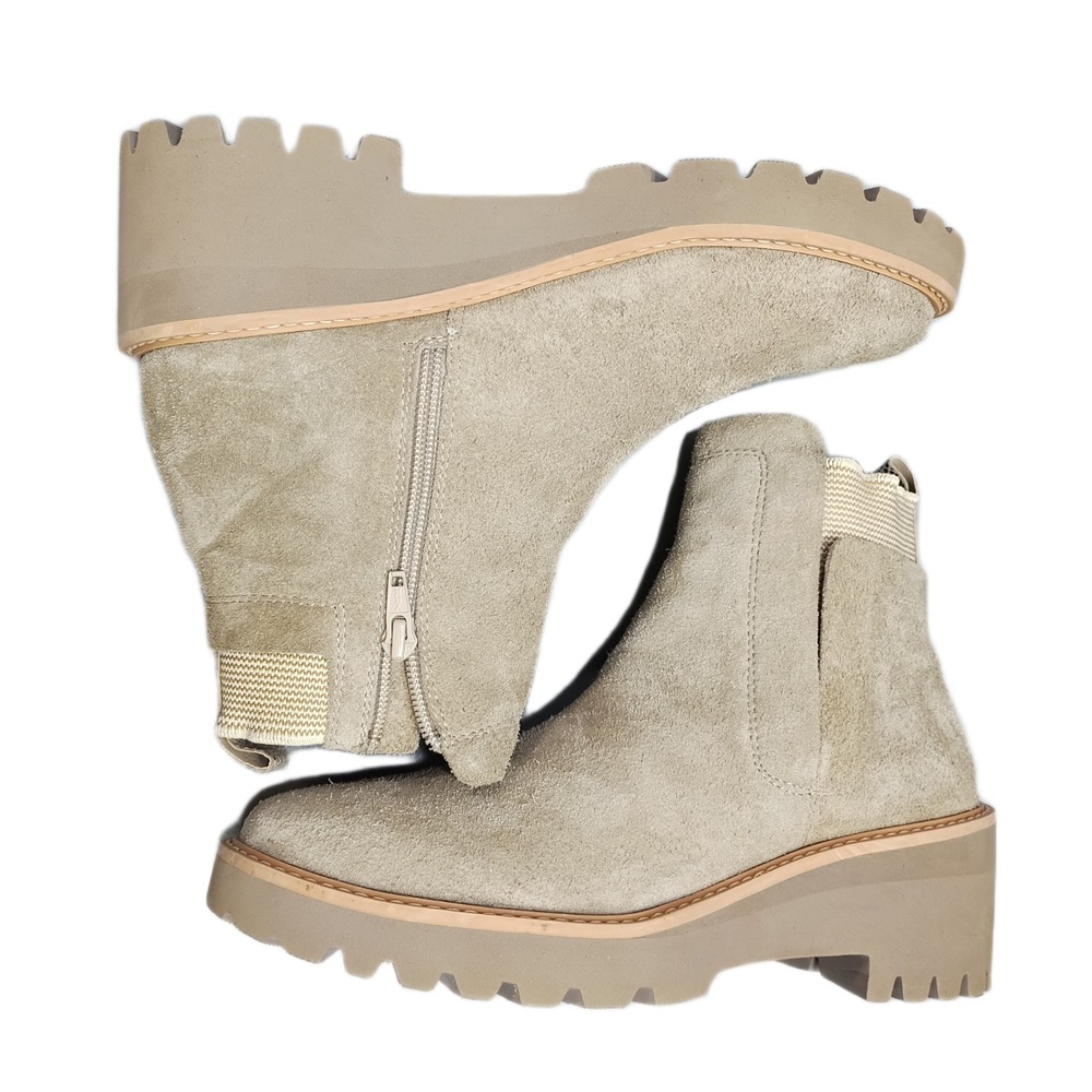 Vaneli Chelsea Boots Womens Size 8.5M Brown Suede Waterproof Lug Sole Side Zip